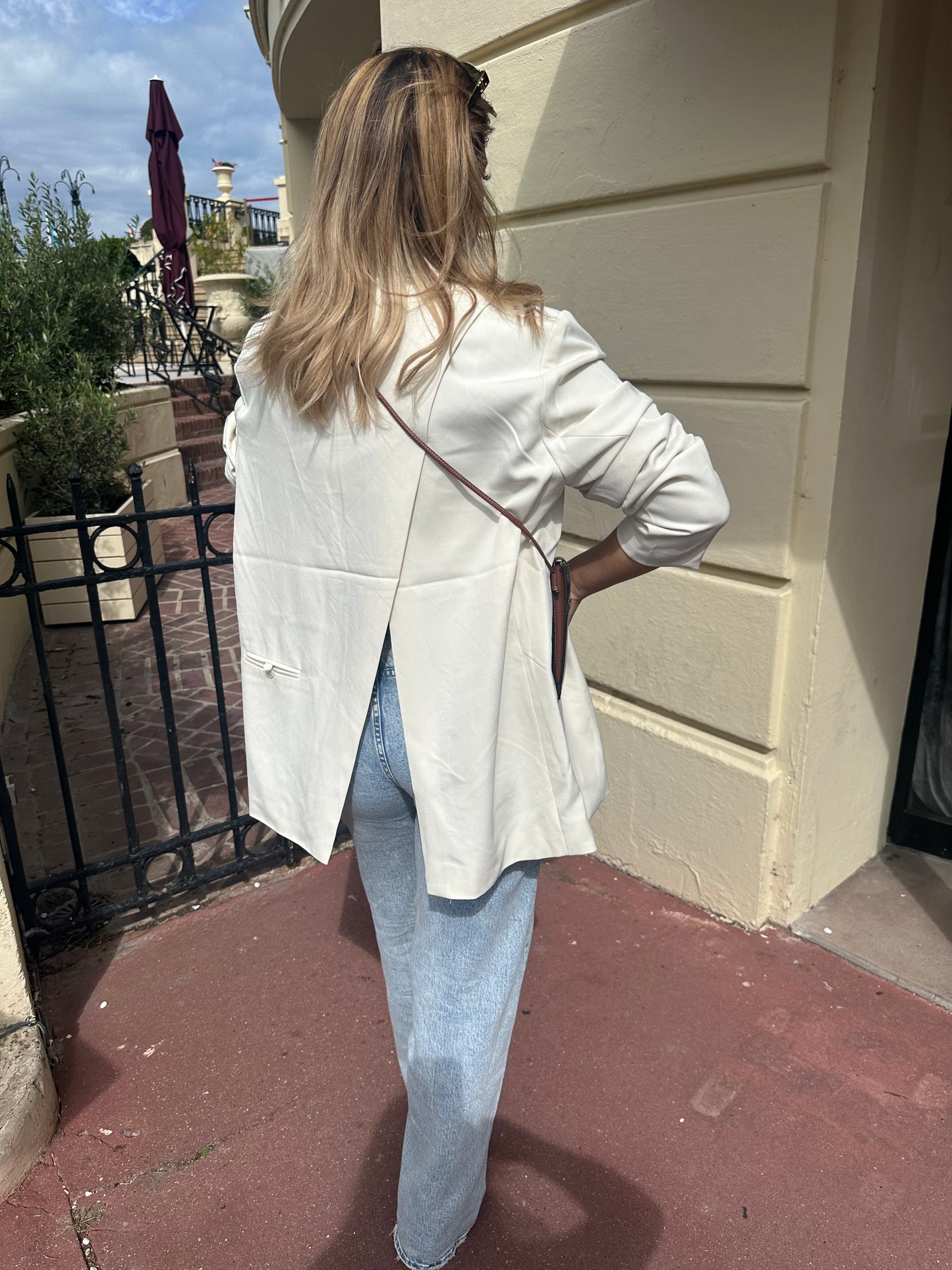 Blazer dos ouvert blanc