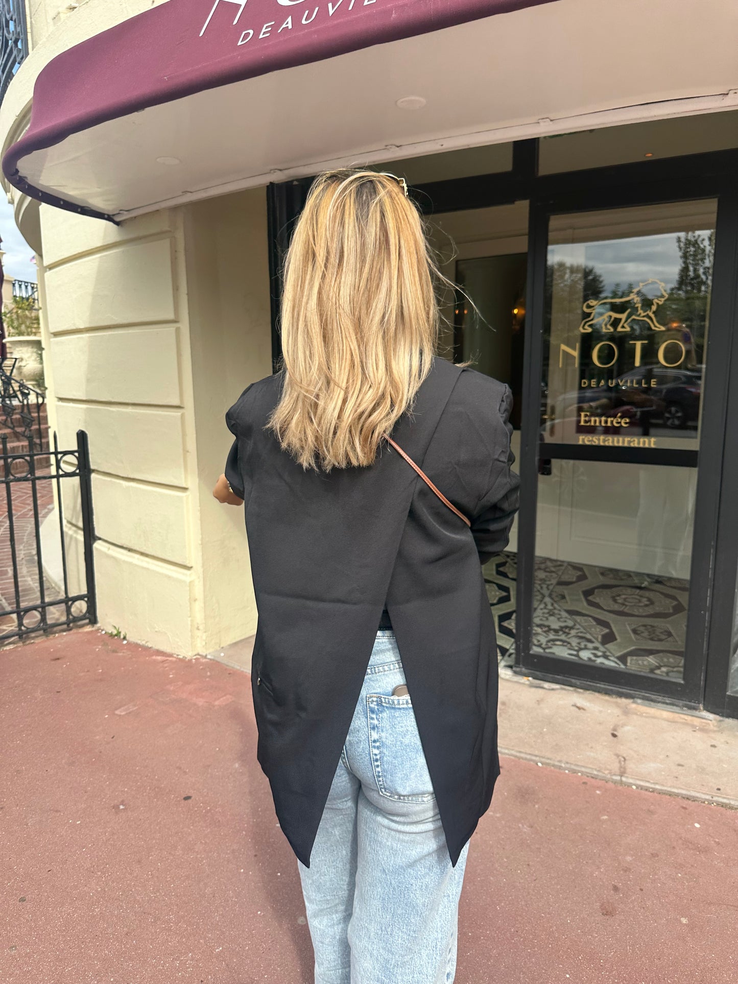 Blazer dos ouvert noir