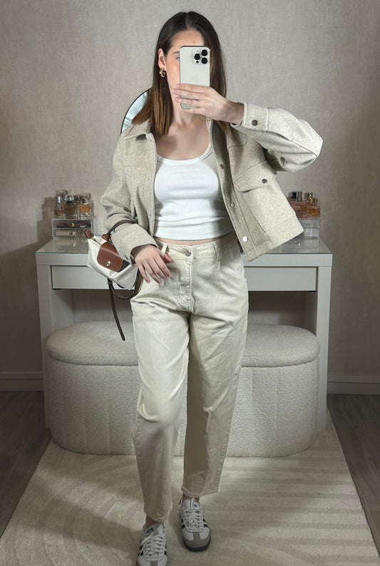 Jean lila beige