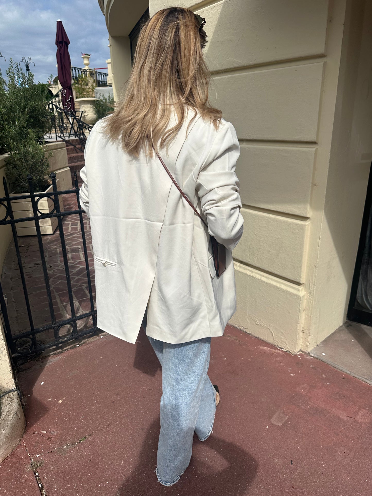 Blazer dos ouvert blanc