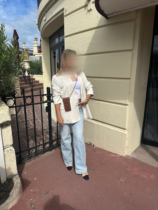 Blazer dos ouvert blanc