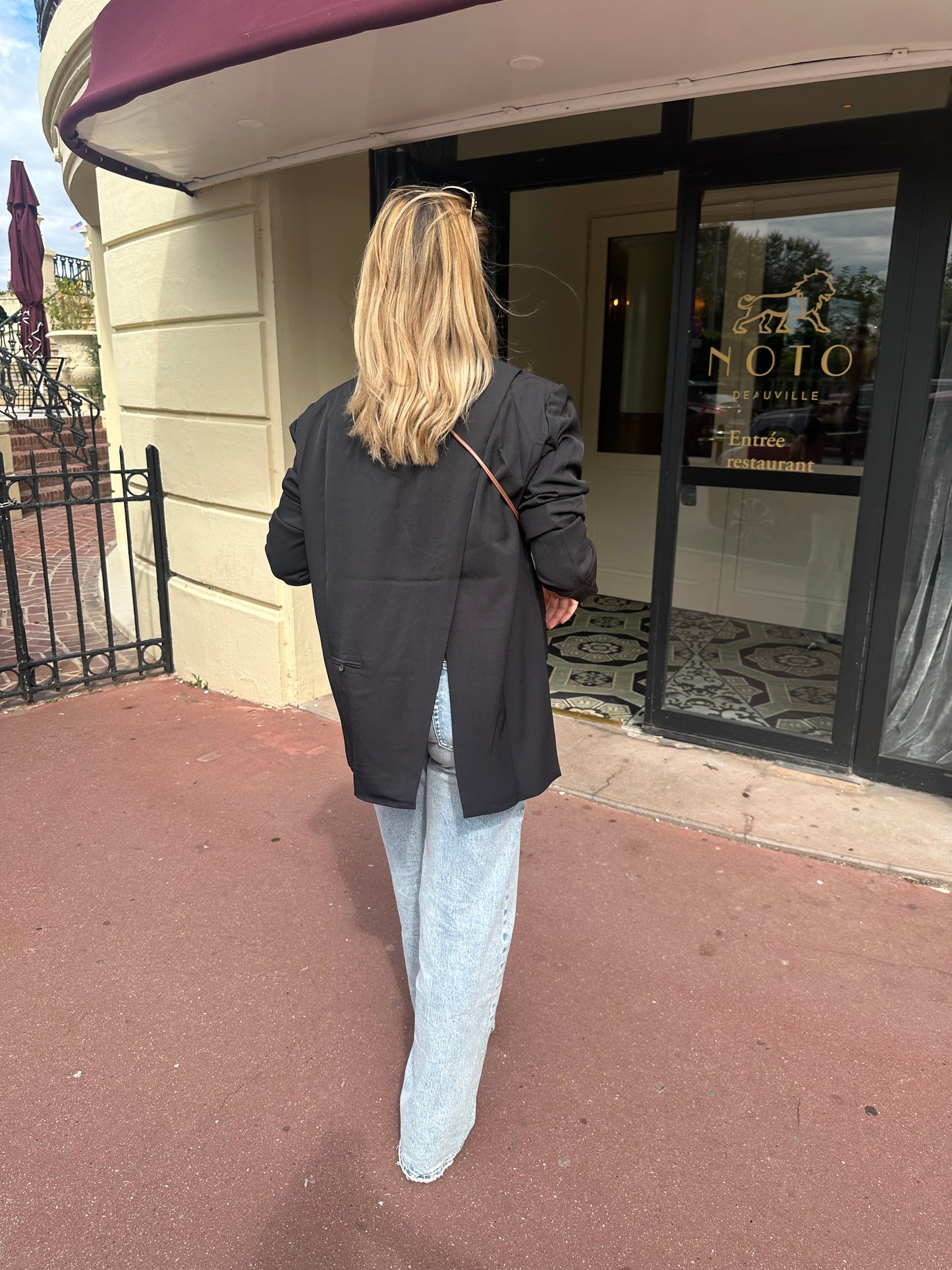Blazer dos ouvert noir