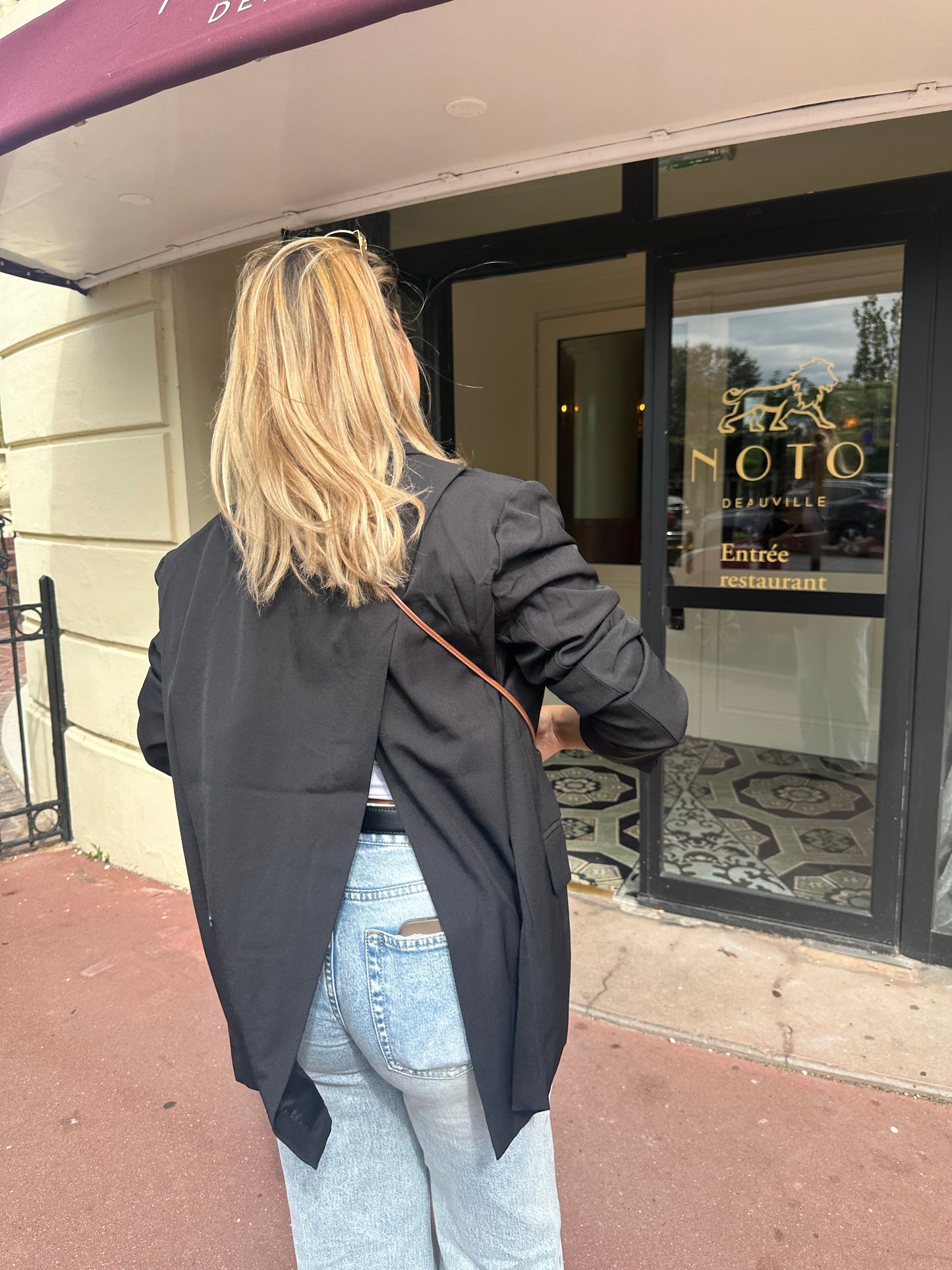 Blazer dos ouvert noir