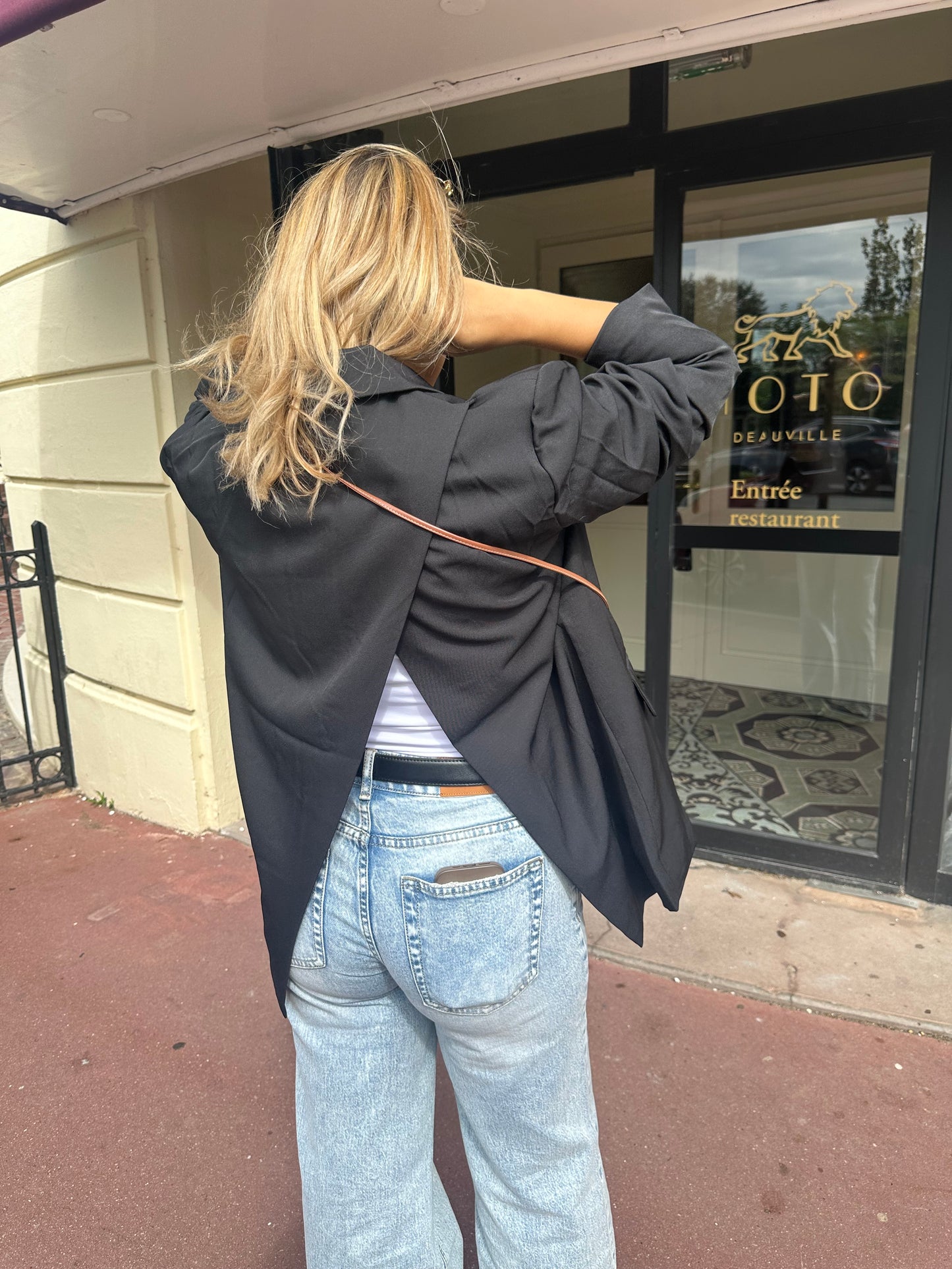 Blazer dos ouvert noir