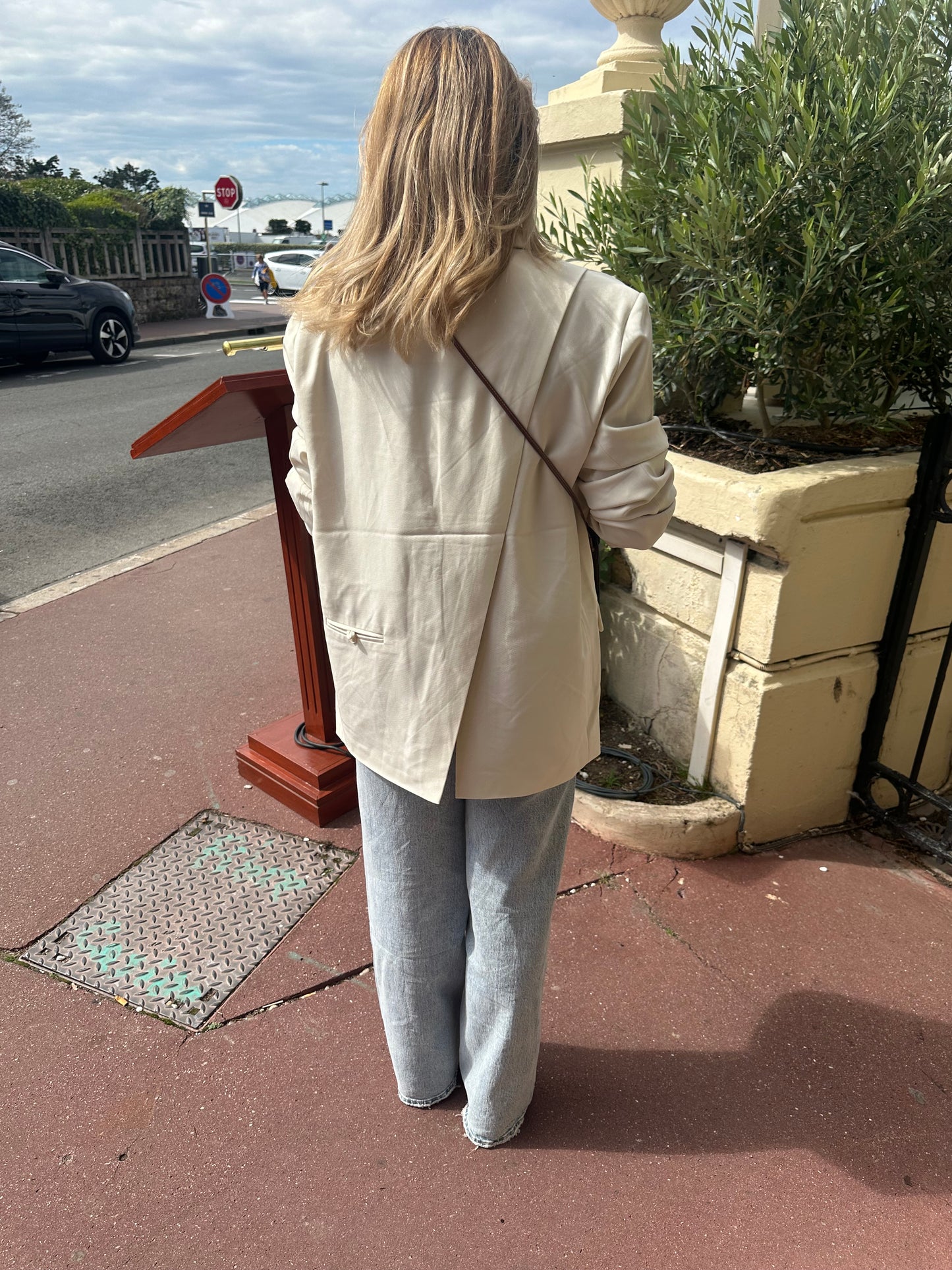 Blazer dos ouvert blanc