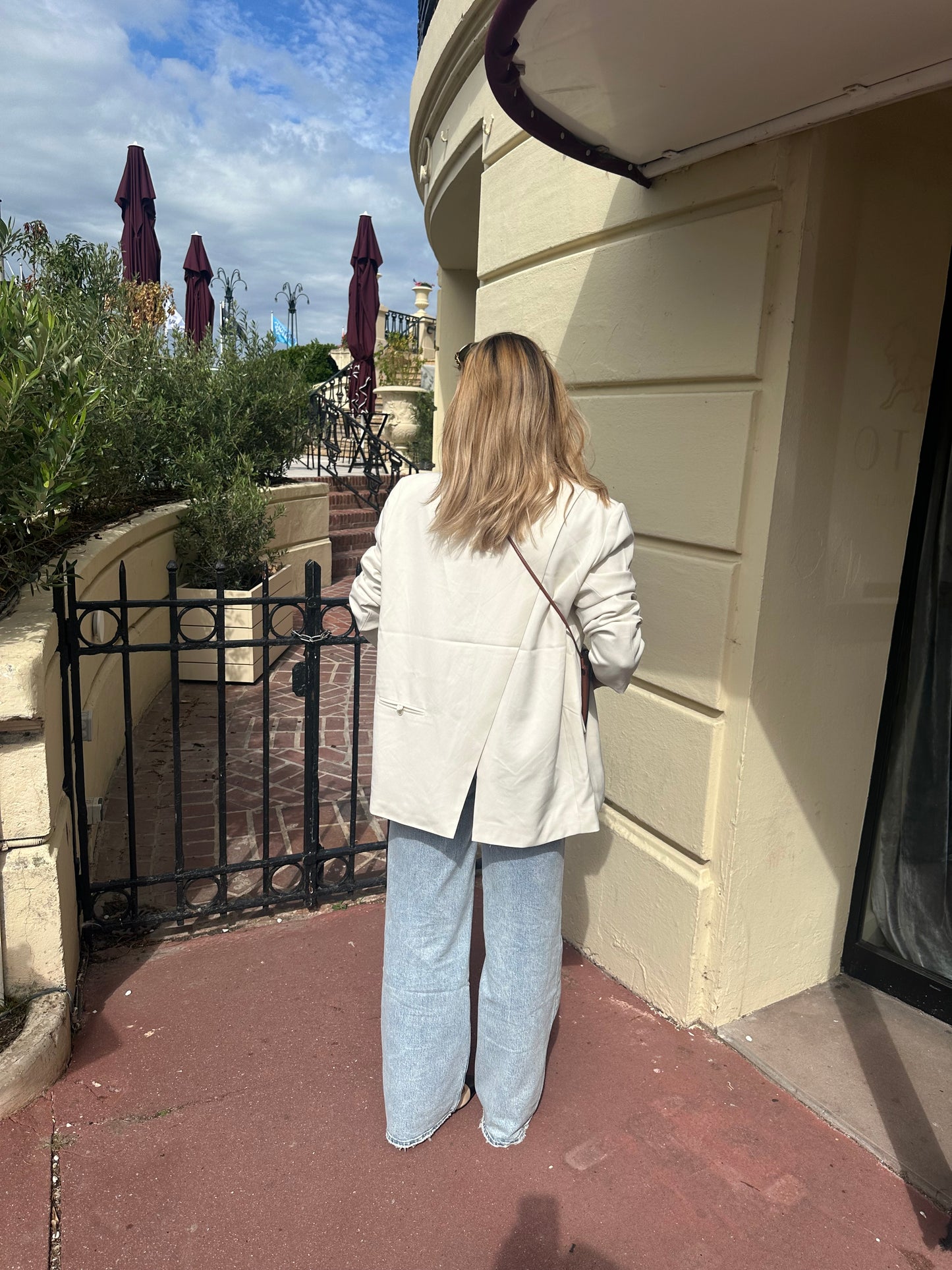 Blazer dos ouvert blanc