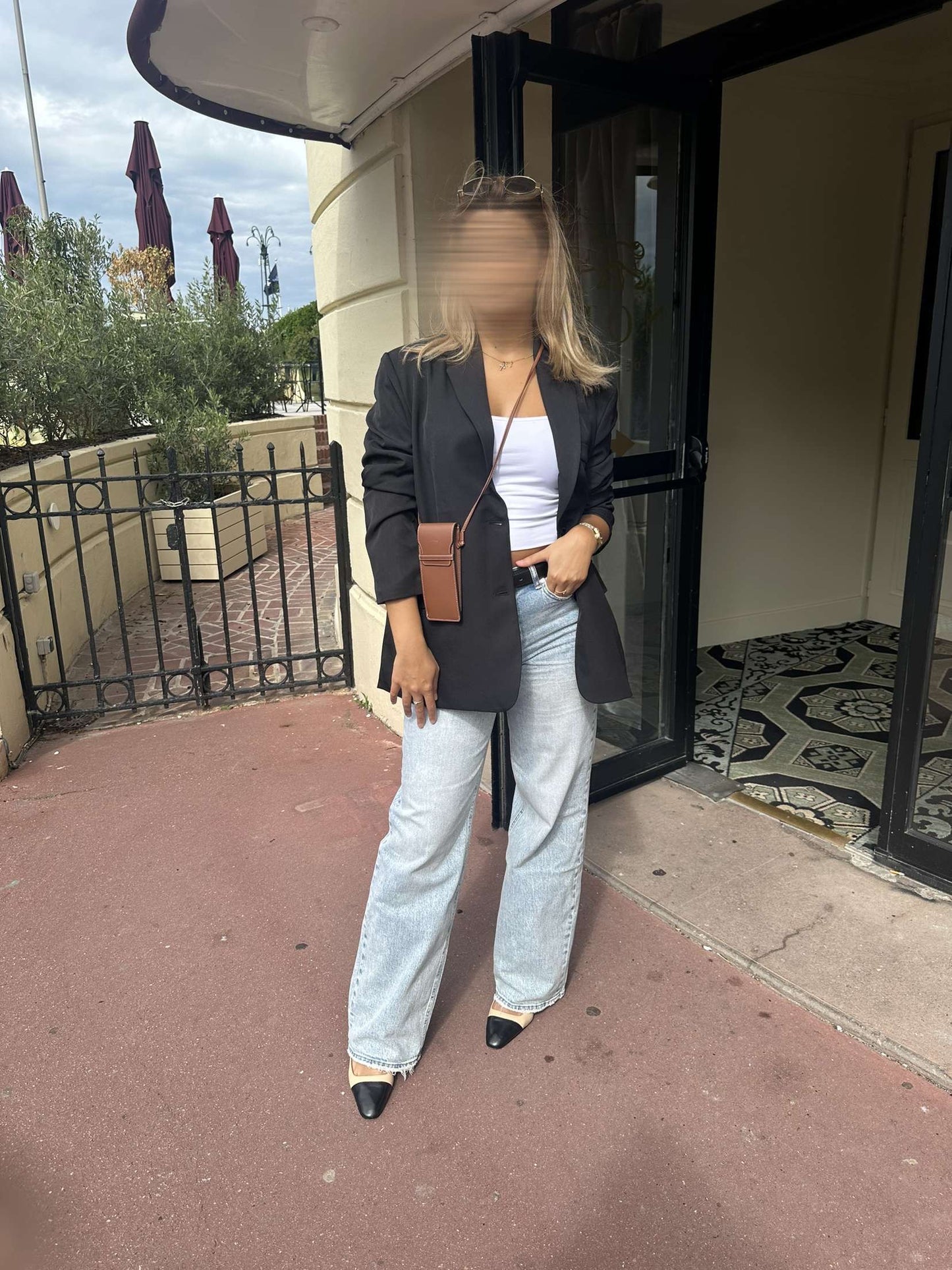 Blazer dos ouvert noir